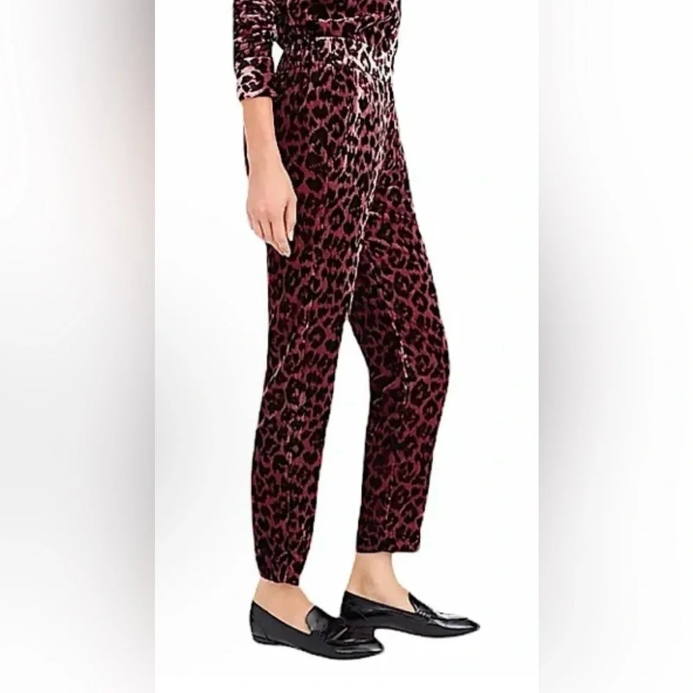 J.Crew Pink Leopard Velvet Pants size 4